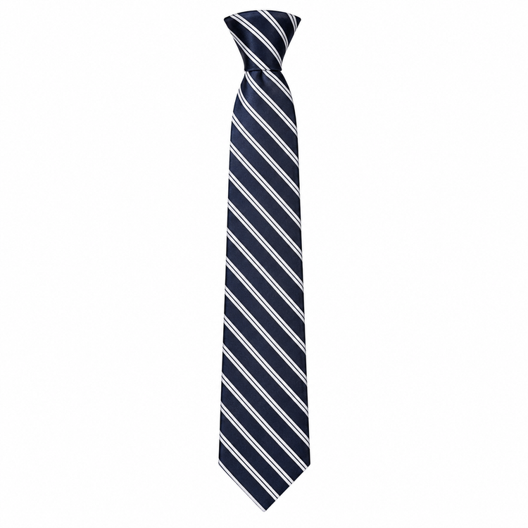 Cravate Rayée Marine Blanc Homme