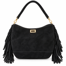 Sac Hobo Cuir Franges Noir - ModeAccess