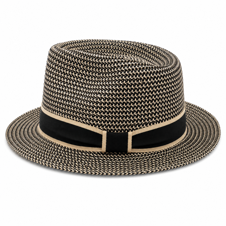 Chapeau Panama Tressé Ruban Noir