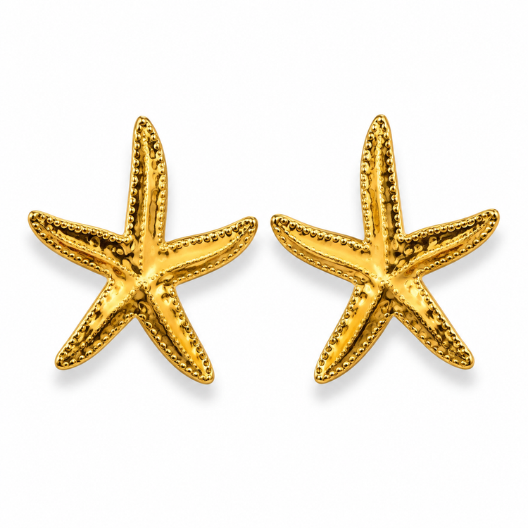 Boucles d'Oreilles Étoile de Mer Dorée Oversize - ModeAccess