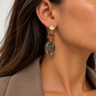 Boucles d’Oreilles Pendantes Trio Facetté Ovale - ModeAccess