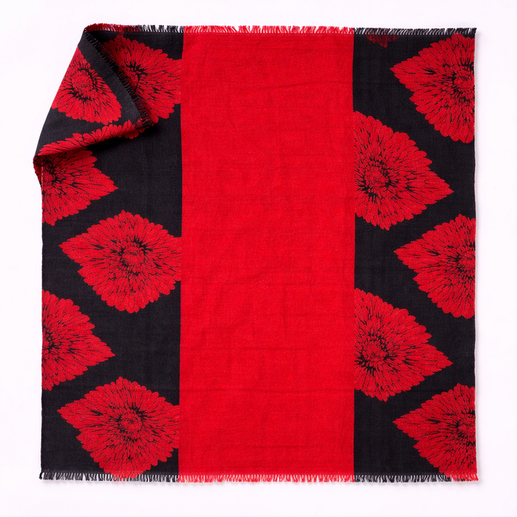 Foulard Fleur Graphiques Rouge