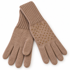Gants Tricot Strass Dorés Taupe - ModeAccess