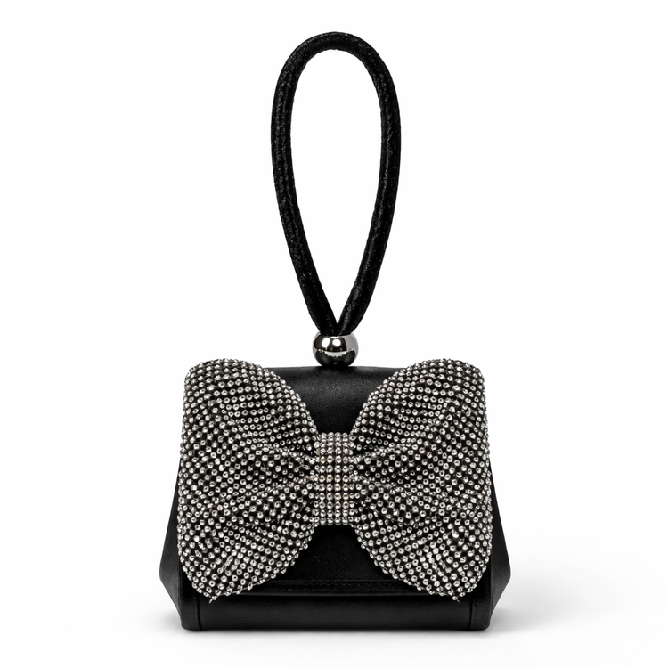 Mini Sac Poignée Nœud Strass