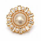 Cache-Bouton Rosace Perle et Strass