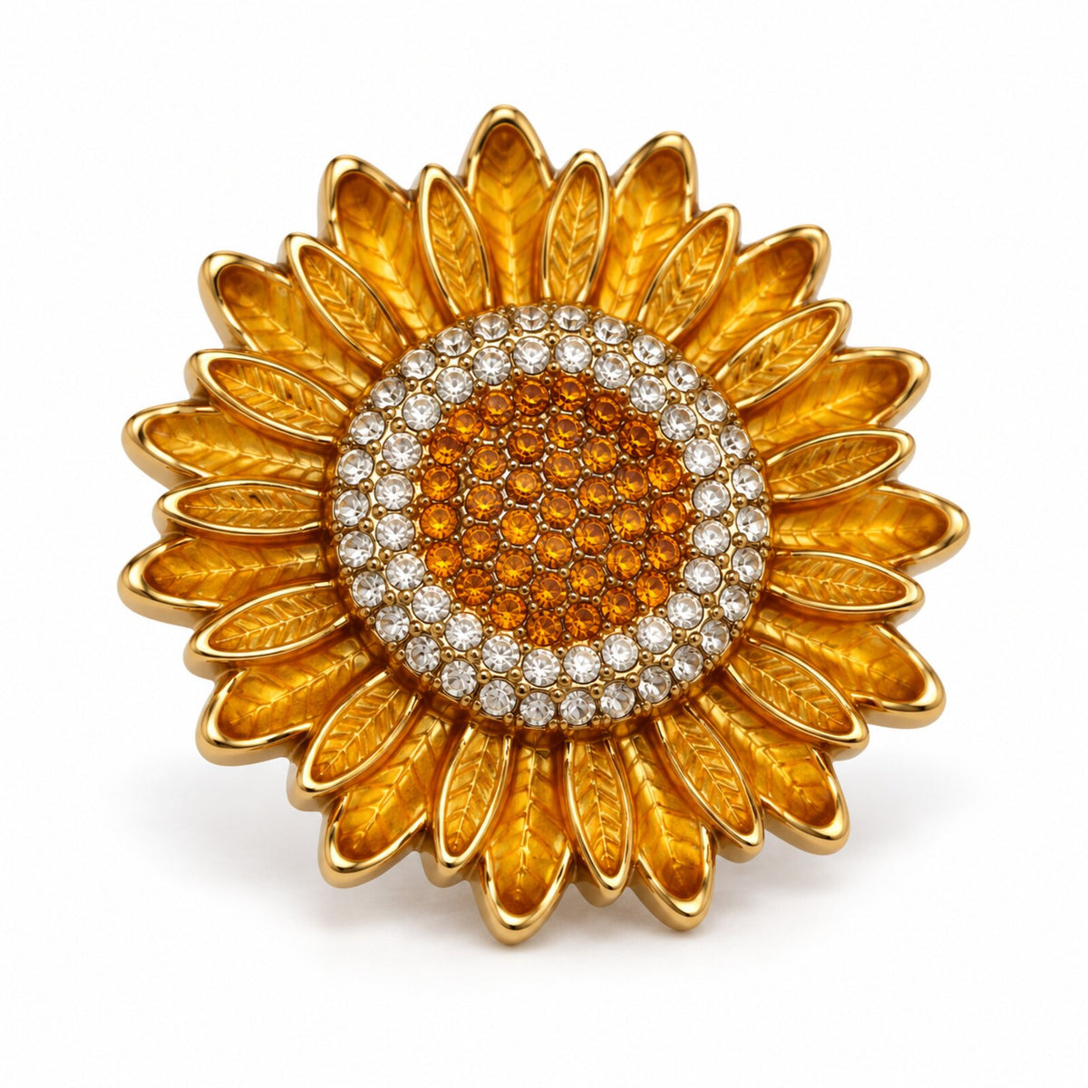 Cache-Bouton Tournesol Strass