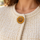 Cache-Bouton Tournesol Strass