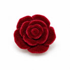 Cache-Bouton Rose Velours Bordeaux
