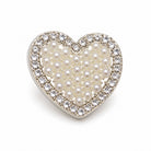 Cache-Bouton Cœur Perles et Strass