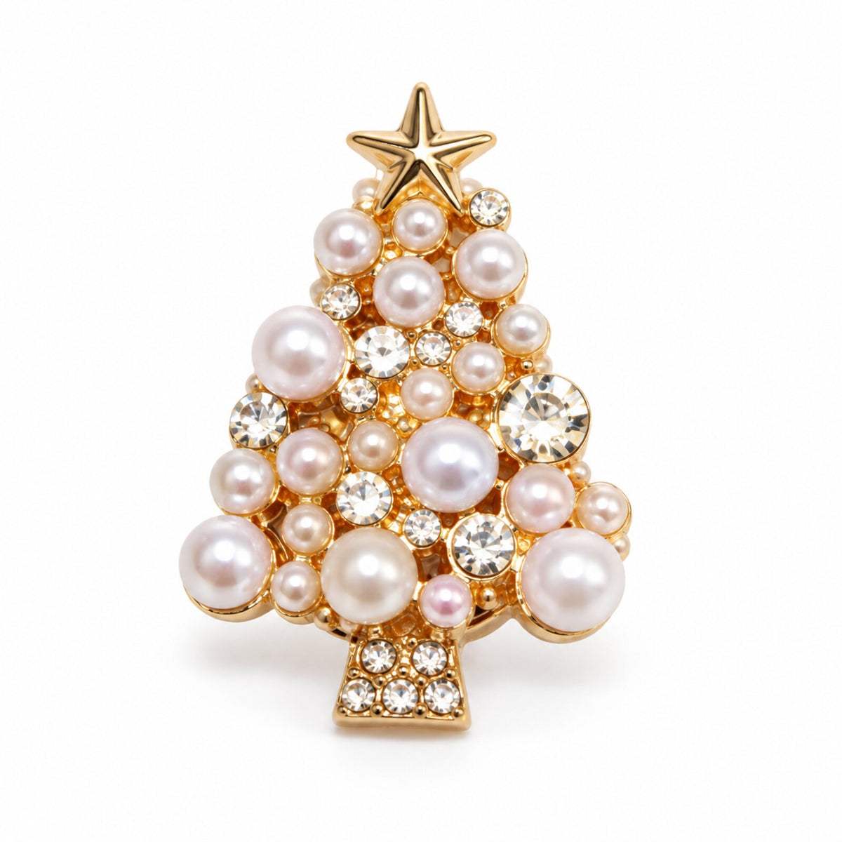 Cache-Bouton Sapin Perles et Strass