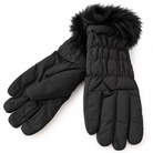 Gants Matelassés Fausse Fourrure Noirs - ModeAccess