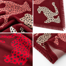 Foulard Carré Imprimé Léopards Silhouette Frangé Ambiance - ModeAccess
