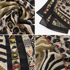 Foulard Imprimé Léopard Zèbre Ethnique Noir Porté - ModeAccess