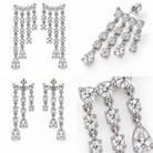 Boucles d'Oreilles Cascade Zircons Argentées - ModeAccess