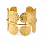 Bracelet Manchette Pastilles Martelées Doré - ModeAccess