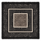 Foulard Carré Imprimé Paisley Léopard Frangé Écru Noir - ModeAccess