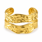 Bracelet Manchette Double Rang Texturé Doré - ModeAccess