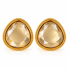 Boucles d’Oreilles Clip Verre Facetté - ModeAccess - Champagne