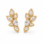Boucles d’Oreilles Grappe de Strass Dorées