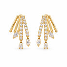 Boucles d’Oreilles Triple Barrette Strass Dorées