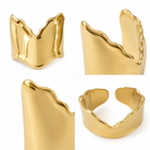 Bracelet Manchette Large Sculptée Détail Doré - ModeAccess