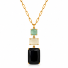 Collier Pendentif Triple Rectangle Facetté - ModeAccess