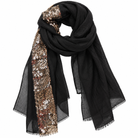Foulard Écharpe Sequins Dorés Noir - ModeAccess