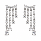 Boucles d'Oreilles Cascade Zircons Argentées - ModeAccess