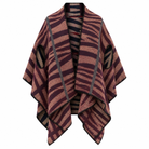 Poncho Réversible Rayures Zébrées Face Prune Rose - ModeAccess