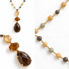 Collier Sautoir Perles Trio Gouttes Facettées - ModeAccess