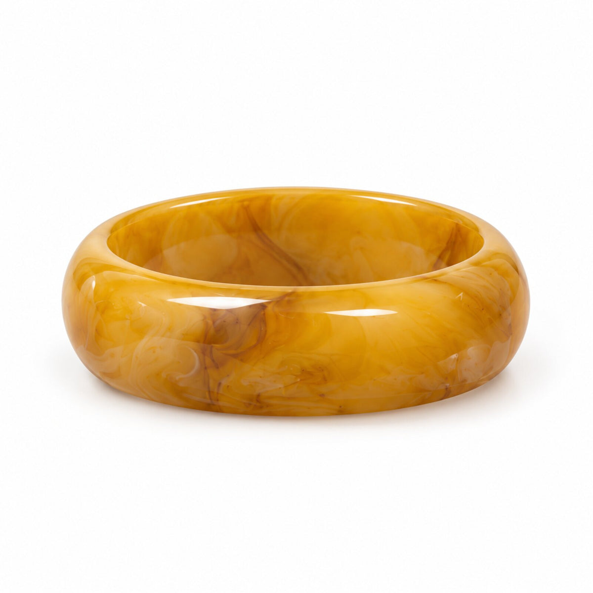 Bracelet Jonc Résine Effet Marbre Crème