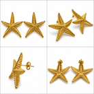 Boucles d'Oreilles Étoile de Mer Dorée Détail - ModeAccess