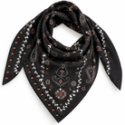 Foulard Carré Paisley Clous 90x90 Marron - ModeAccess