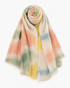 Foulard Léger Tie-Dye Pastel Multicolore Franges - ModeAccess