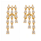 Boucles d'Oreilles Cascade Zircons Dorées - ModeAccess