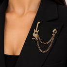 Broche Guitare Chaîne Dorée - ModeAccess